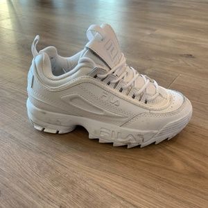 White Fila Disruptors